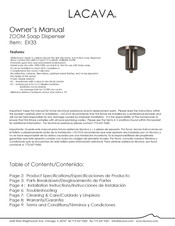 Lacava EX33 Owner's Manual