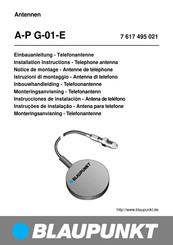 Blaupunkt A-P G-01-E Installation Instructions Manual