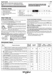 Whirlpool W0I D751A X Quick Start Manual