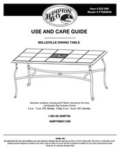 HAMPTON BAY BELLEVILLE FTS80635 Use And Care Manual