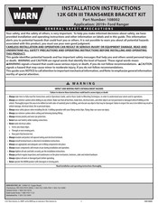 Warn TRANS4MER GEN III 108002 Installation Instructions Manual