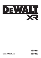 DeWalt XR DCF921P2 Original Instructions Manual