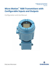 Emerson Micro Motion 1600 Configuration And Use Manual