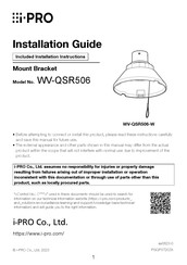 i-PRO WV-QSR506 Installation Manual