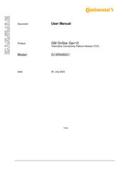 Continental Refrigerator GM OnStar Gen12 User Manual