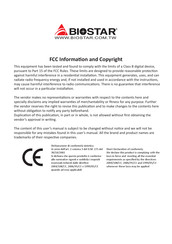 Biostar BIWLA-IHT Manual