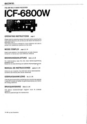 Sony ICF-6800W Operating Instructions Manual