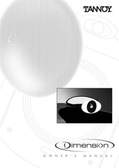Tannoy DIMENSION TD10 Owner's Manual