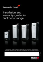 Salamander Pumps TankBoost TNK-350 Installation And Warranty Manual