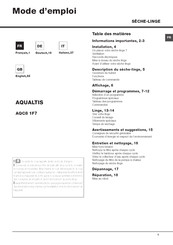 Hotpoint Ariston AQUALTIS AQC8 1F7 Instruction Booklet