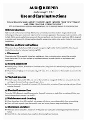 AUDIO KEEPER ICE1 Use And Care Instructions