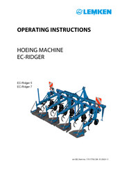 LEMKEN EC-Ridger 5 Operating Instructions Manual