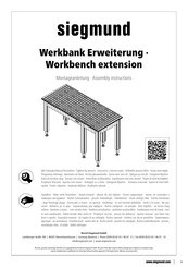 Siegmund Workbench extension Assembly Instructions Manual