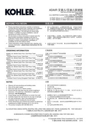 Kohler ADAIR K-5171T-CM Installation Instructions Manual