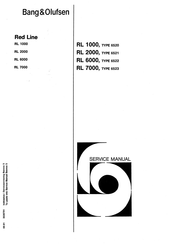 Bang & Olufsen Red Line RL 6000 Manual