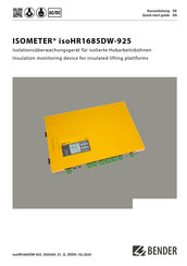 Bender ISOMETER isoHR1685DW-925 Quick Start Manual