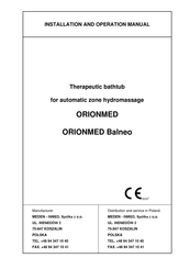 Meden-Inmed ORIONMED Installation And Operation Manual