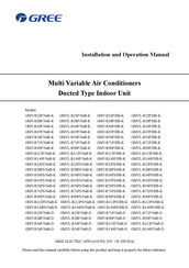 Gree GMVL-R28PS/HB-K Installation And Operation Manual