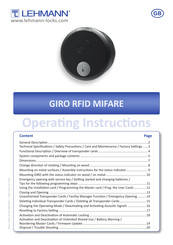 LEHMANN GIRO RFID MIFARE Operating Instructions Manual