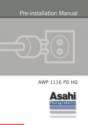 ASAHI AWP 1116 PD HQ Preinstallation Manual