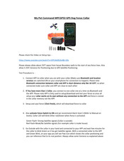 My Pet Command MPCGPS3 Quick Start Manual