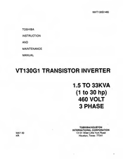 Toshiba VT130G1 Instruction And Maintenance Manual