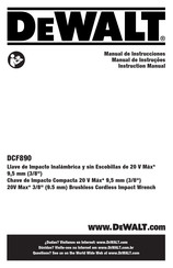 DeWalt DCF890B-B3 Instruction Manual