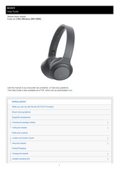 Sony h.ear on 2 Mini Wireless Help Manual