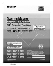 Toshiba 72HM195 Owner's Manual