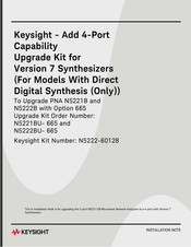 Keysight N5222-60128 Installation Notes