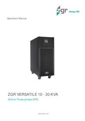 ZGR VERSATILE 10 Operation Manual