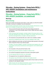 MICRODOS MP1S Installation And Maintenance Instructions Manual