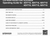 Hitachi UltraVision DIGITAL 42V710 Operating Manual