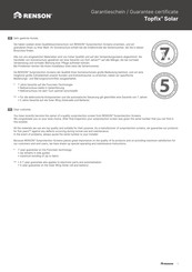 Renson Topfix Solar User Manual & Warranty Conditions