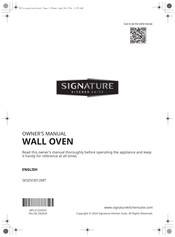 Signature Kitchen Suite SKSDV3012MT Owner's Manual