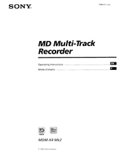 Sony MDM-X4 Mk2 Operating Instructions Manual