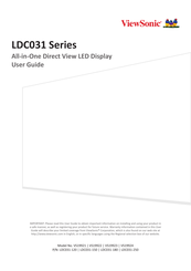 ViewSonic LDC031 Series User Manual