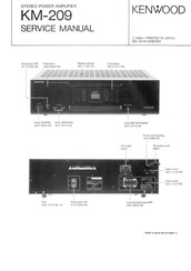 Kenwood KM-209 Service Manual