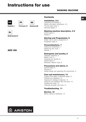 Ariston AVD 169 Instructions For Use Manual