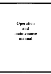 Atmos H0015 Operation And Maintenance Manual