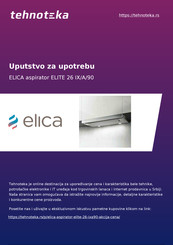 ELICA ELITE 26 IX/A/90 Instruction On Mounting And Use Manual