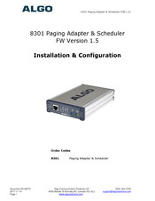 Algo 8301-IC Installation/Configuration Manual