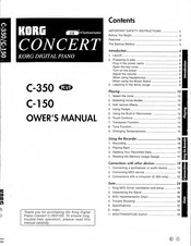 Korg C-350 Owner's Manual