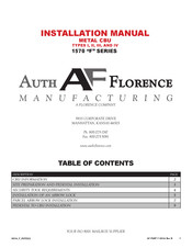 Florence AUTH FLORENCE 1570 F Series Installation Manual