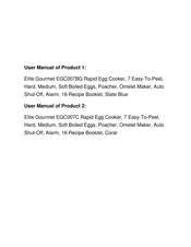 Elite Gourmet EGC007C Instruction Manual & Recipe Manual