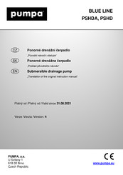 pumpa BLUE LINE PSHDA45,5 Translation Of The Original Instruction Manual
