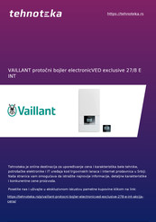 Vaillant electronicVED exclusive VED E 18/8 E INT Operating Instructions Manual