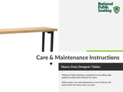 National Public Seating Heavy Duty Designer Series Care & Maintenance Instructions