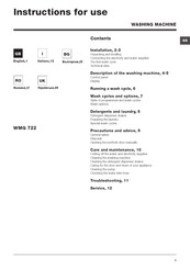 Ariston WMG 722 Instructions For Use Manual