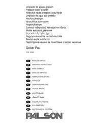 PALSON GEISER PRO 30580 Operating Instructions Manual